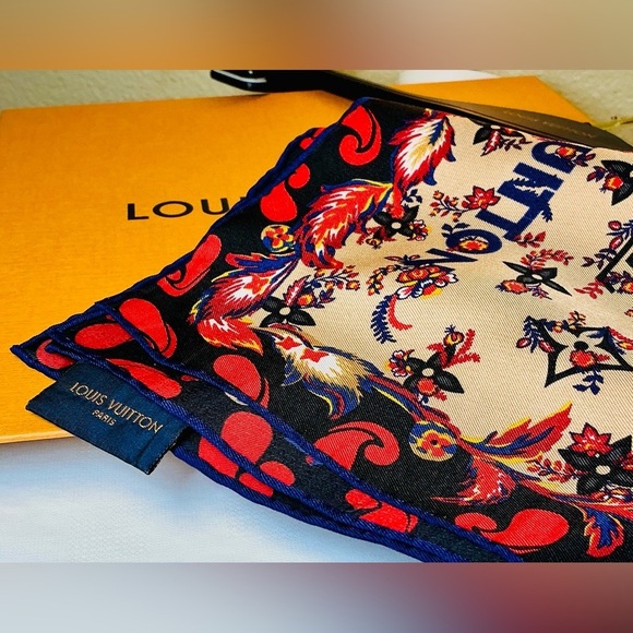 Auth Louis Vuitton Silk Scarf Bundle– Floral Monogram Print (Style 00-0195-682)